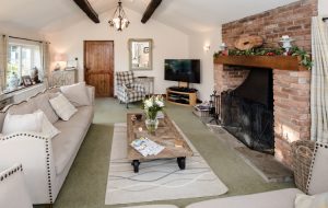 Curl up and relax in front of the warm fire